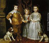 Charles Canvas Paintings - Portrait of the Three Eldest Children of Charles I